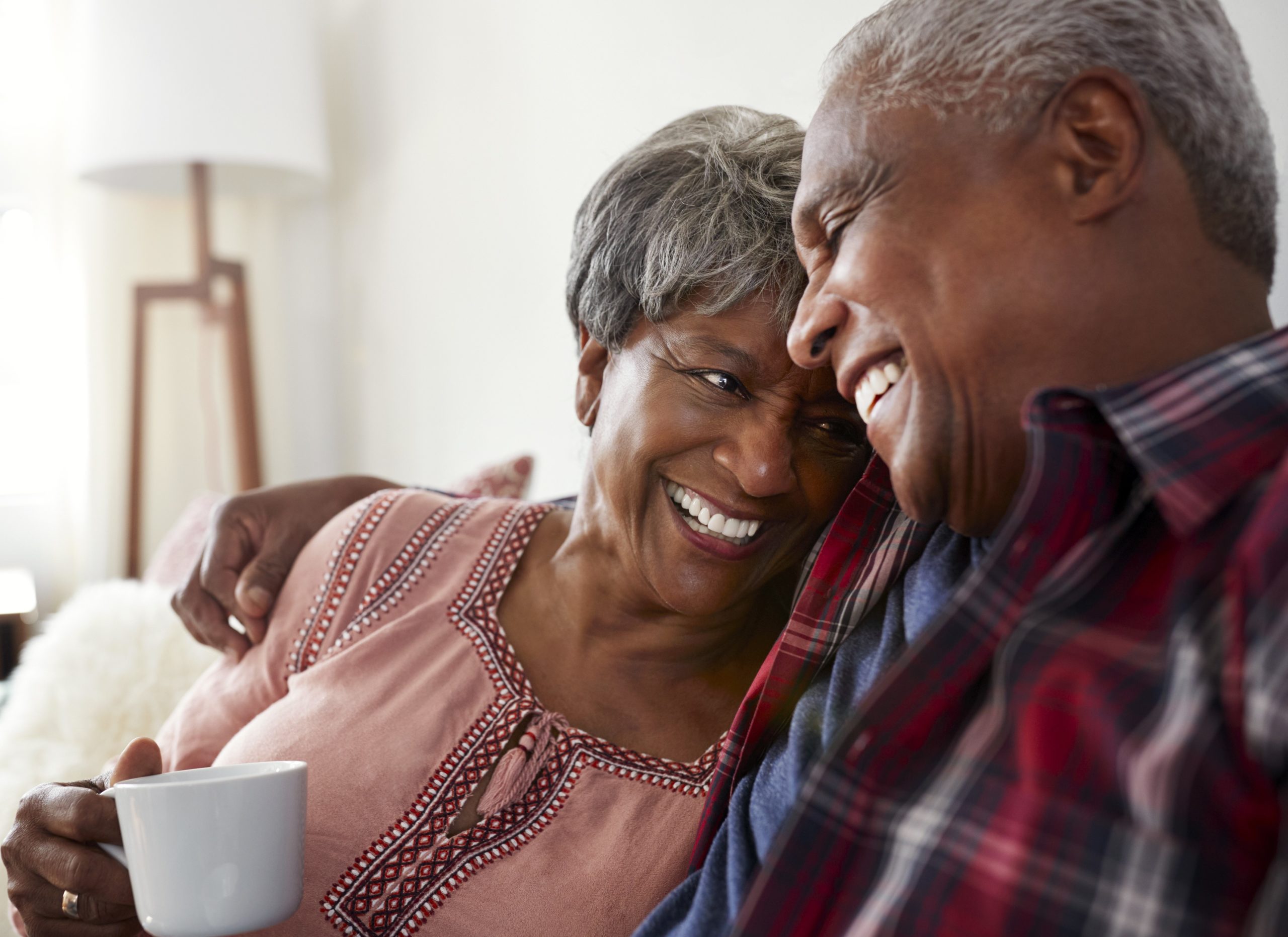 Senior couple in their house